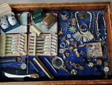 Case Lot Of Ladies Cillectibles Jewelry, Desk items, And More