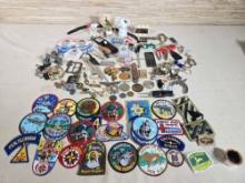 Estate Collectibles of Boyscout Patches, Pins, Campaign Buttons, Keys, & More