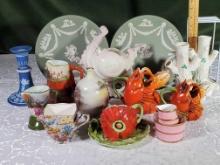 Collection of Fine Porcelains with Royal Bayreuth, Irish Beleek, Cream and Sugars and ore