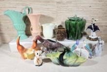 Vintage Pottery Vases & Planters Plus Figurines