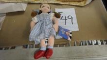 wizard of oz plush toy, very limited edition, Dorothy from 1998 only sold at the Warner Bros Studio