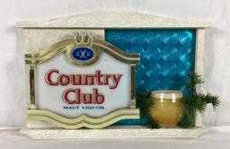 Country Club Malt Liquor Lighted Sign w/ Mug