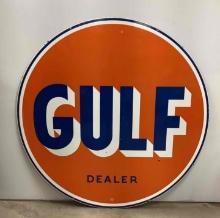 72" Gulf Dealer Porcelain Sign