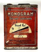 1920's Monogram 1 Gallon Oil Can
