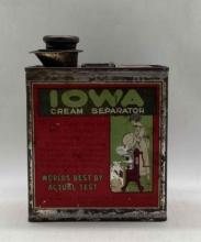 1910's Iowa Cream Separator 1/2 Gallon Oil Can