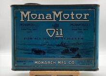 1920's MonaMobile 1/2 Gallon Oil Can w/ Touring Car
