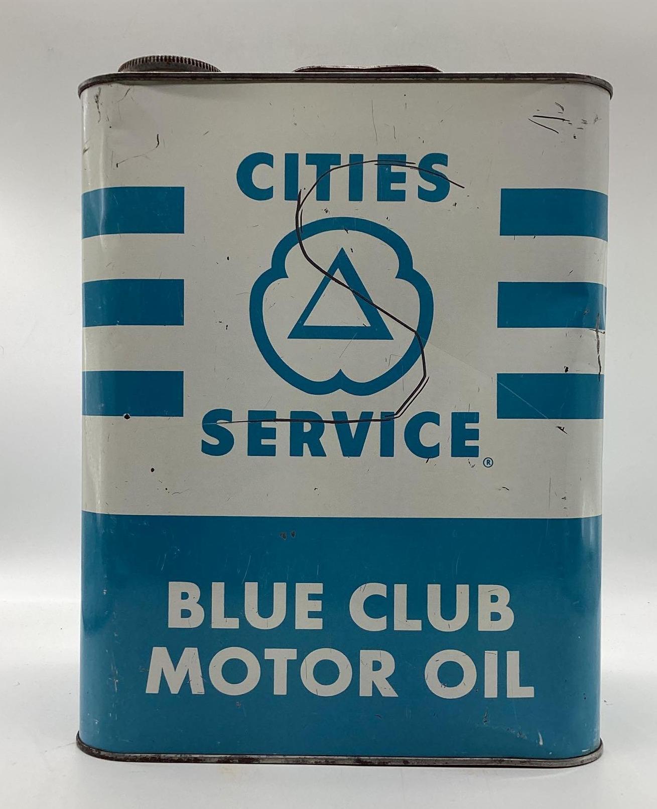 Cities Service Blue Club 2 Gallon Oil Can Bartlesville, OK