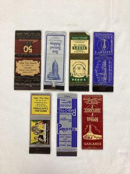 Seven Early Oklahoma City Hotel and Cafe Matchbook Covers