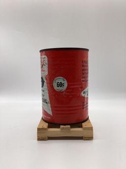 Rare Gibble HD Metal Ribbed Quart Oil Can w/ 60 Cent Pricer