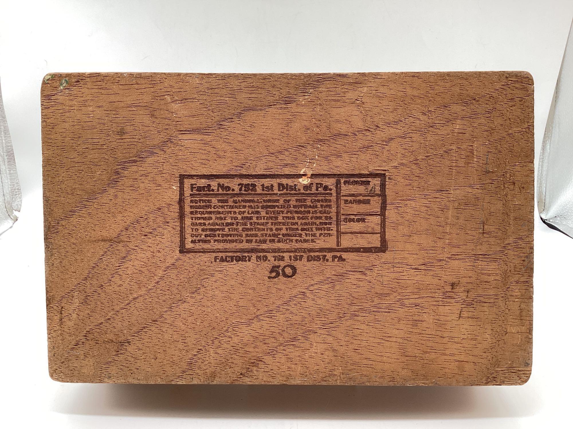 Two Dawson Produce Company Wood Cigar Boxes Tulsa, OK