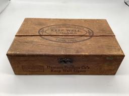 Two Dawson Produce Company Wood Cigar Boxes Tulsa, OK