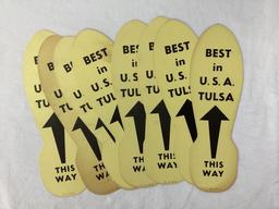 "Tulsa Best in USA" Cardboard Footprint Die-Cut Advertisements