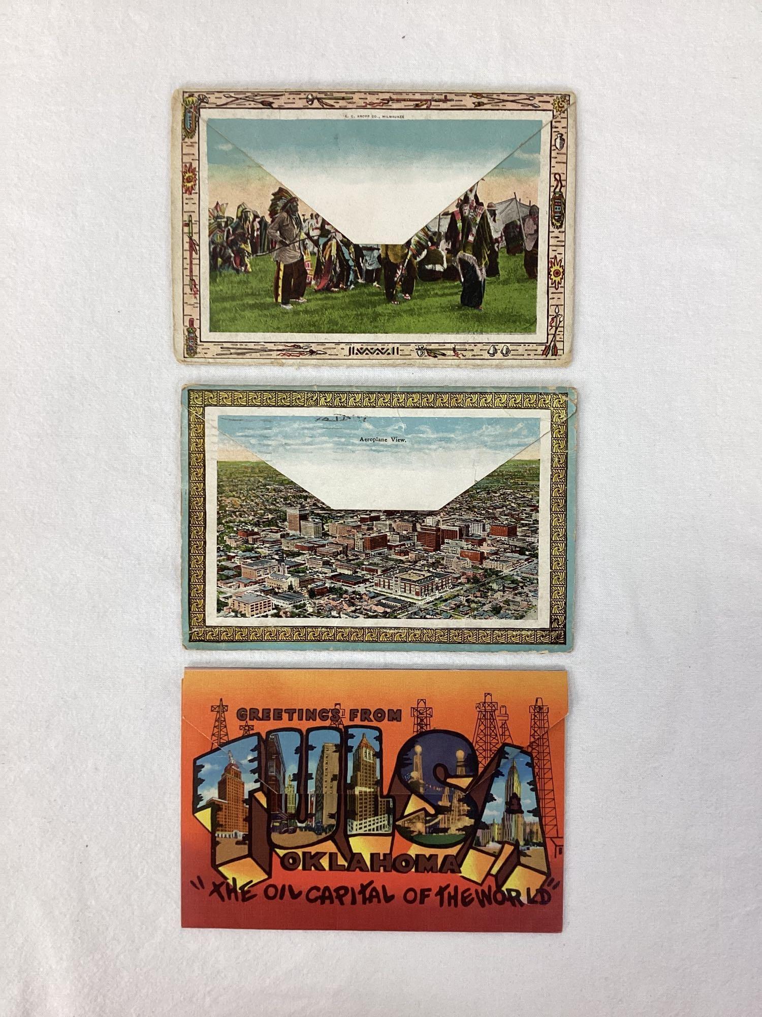 Three Early Tulsa, Oklahoma Fold Out Postcard Books