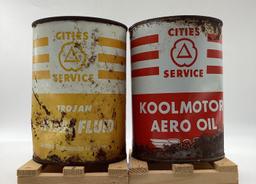 Cities Service Aero and Trojan ATF Quart Cans Bartlesville, OK