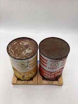Cities Service Aero and Trojan ATF Quart Cans Bartlesville, OK