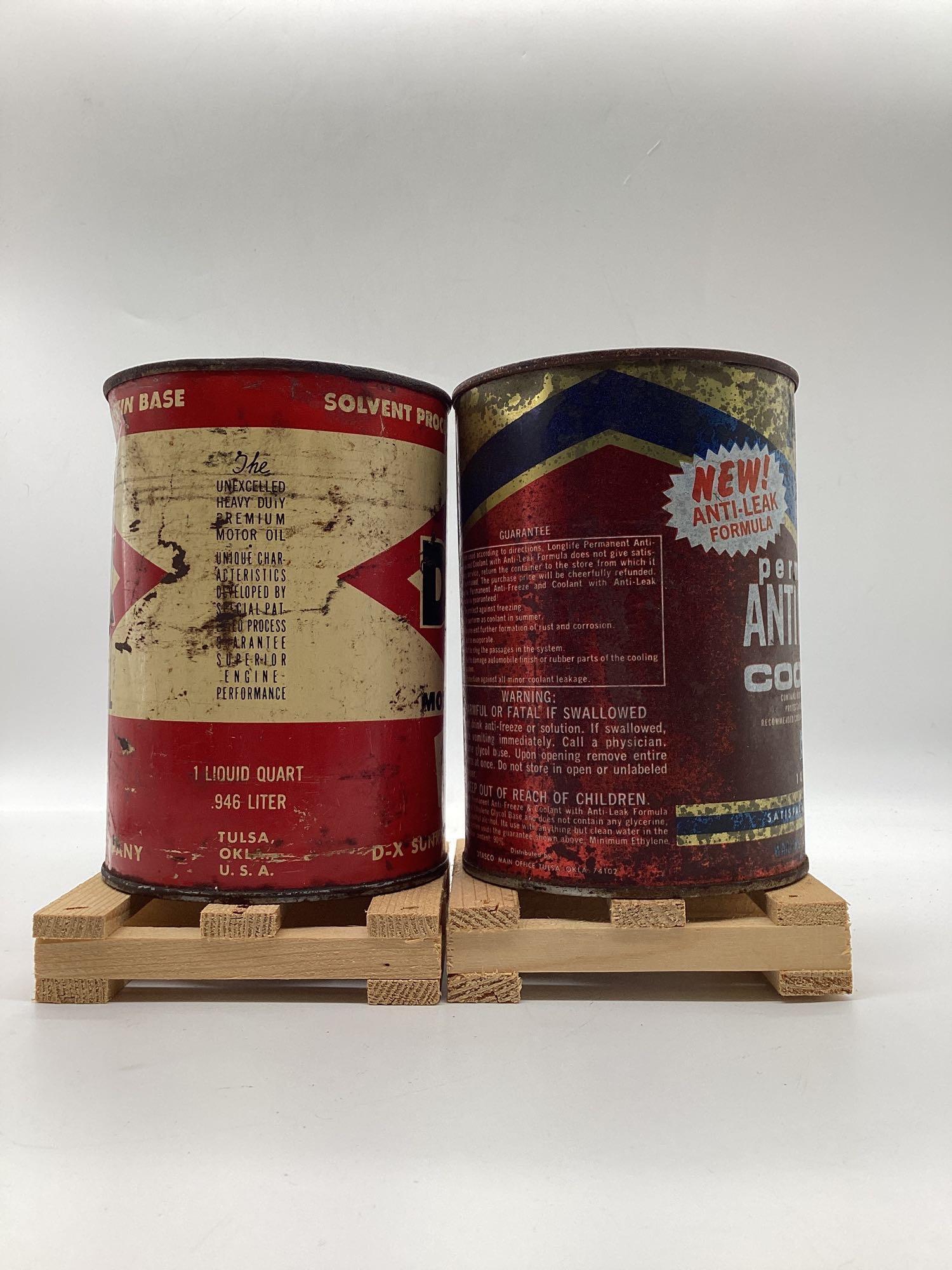 OTASCO ATF and D-X Motor Oil Quart Cans
