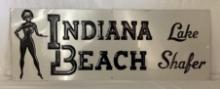 Indiana Beach Lake Shafer Tin Sign w/ Bathing Beauty Graphics