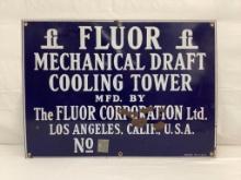 Cobalt Blue Porcelain Fluor Cooling Tower Sign Los Angeles