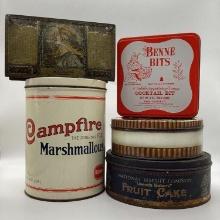 Five Misc. Country Store Desert Tins