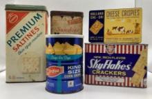 Five Country Store Cracker and Chip Tins