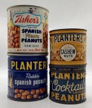 Four Vintage Nuts Tins