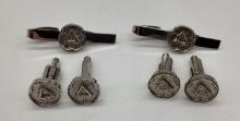 Two Sets Cities Service Cuff Links and Tie Clip