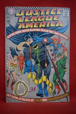 JUSTICE LEAGUE #53 | STOLEN SUPER WEAPONS! | SEKOWSKY - 1967 | *SEE PICS - TAPE - SOLID*