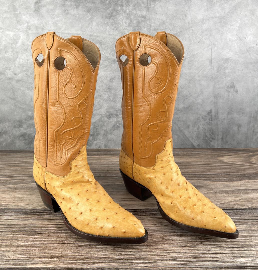 Custom Made Ostrich Leather Cowboy Boots