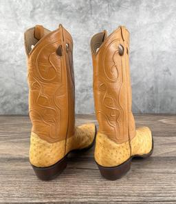 Custom Made Ostrich Leather Cowboy Boots