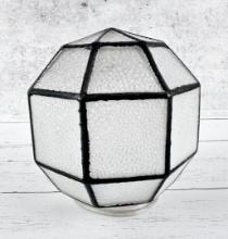 Antique Opaque Leaded Glass Light Shade Globe