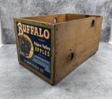 Buffalo Apples Wood Box Crate California