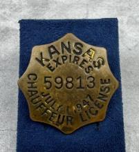 1947 Kansas Chauffeur License Badge