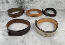 Collection of Vintage Leather Cowboy Belts