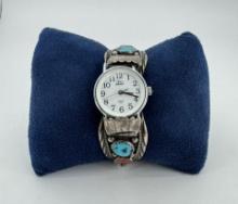Navajo Sterling Silver Turquoise Watch Bracelet