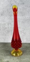 Fenton Glass Amberina Hobnail Swung Vase