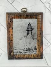 Lighthouse Etching On Board