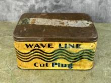 Wave Line Cut Plug Tobacco Tin