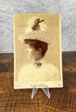 Woman with Fancy Hat Cabinet Photo