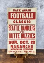 Seattle Ramblers vs Butte Buzzies Football Poster