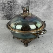 Victorian Silver Plate Figural Butter Dish
