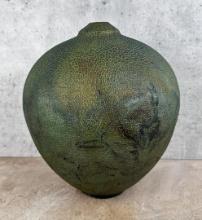 Laura Ross Raku Pottery Vase