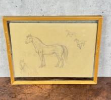 Olaf Carl Seltzer Montana Horses Pencil Drawing