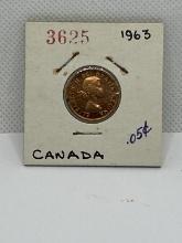 1963 Canadian 1 Cent Coin