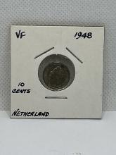 1948 Netherland 10 Cent Coin