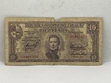 Republica Oriental Del Uruguay Diez Pesos Bill