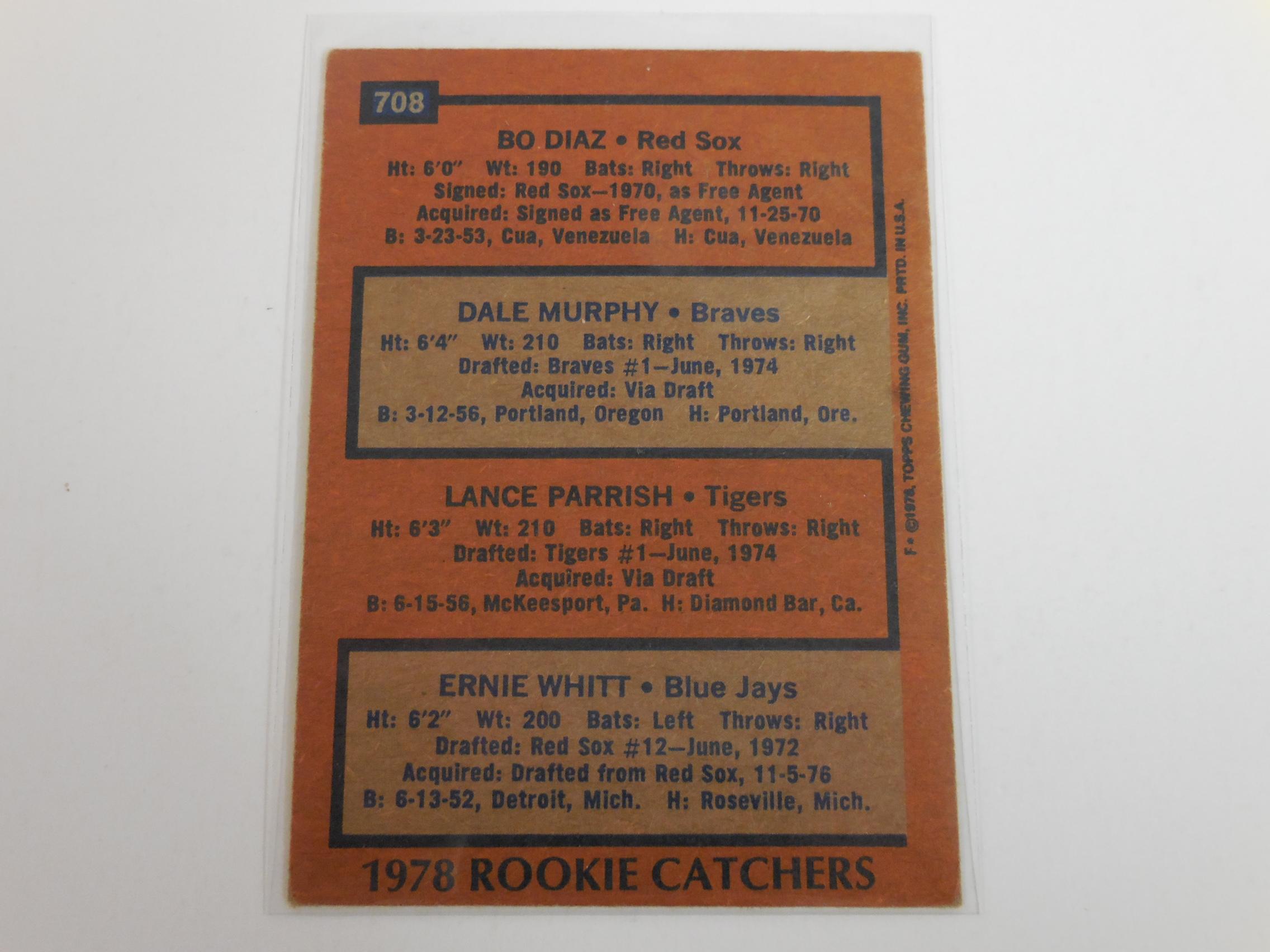 1978 TOPPS BASEBALL #708 LANCE PARRISH DALE MURPHY ROOKIE CARD