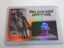 2003-04 TOPPS TIM DUNCAN 2002-03 NBA LOVE IT LIVE HOLO SAN ANTONIO SPURS