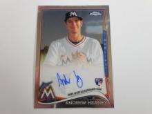 2014 TOPPS CHROME ANDREW HEANEY AUTOGRAPHED ROOKIE CARD MIAMI MARLINS