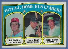 High Grade 1972 Topps #90 Home Run Leaders Reggie Jackson Norm Cash