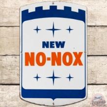 Gulf New No-Nox SS Porcelain Gas Pump Plate Sign